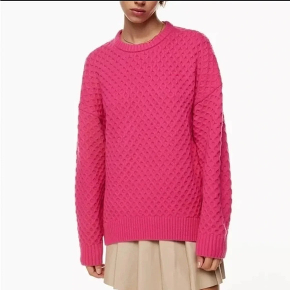 Sweet Cozy Aritzia Sunday Best Peggy Sweater Ultra Pink - S - Picture 2 of 6